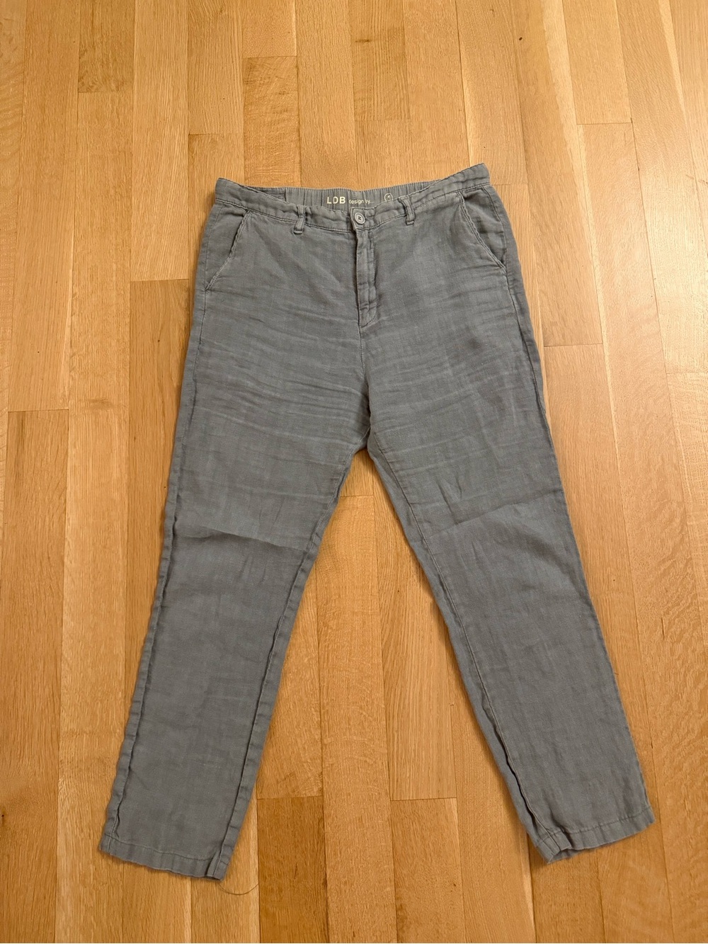 Stone Gray Linen Trousers for Women